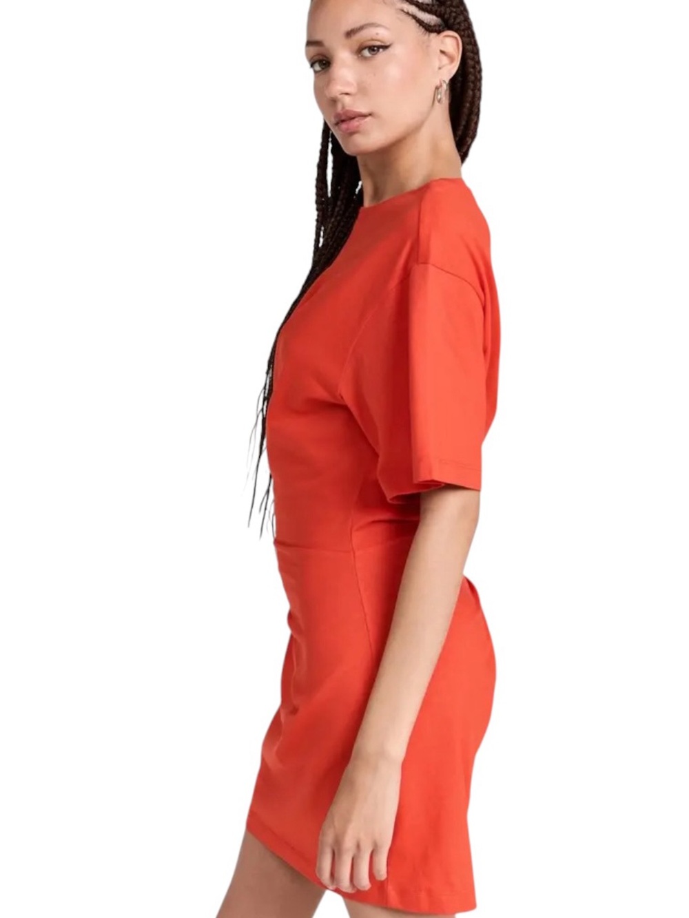 FRAME
Draped Knit Mini Dress in Red/Orange Sz L - Picture 4 of 9